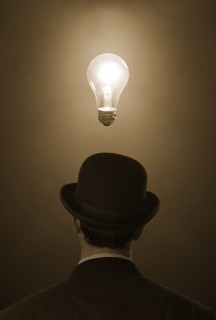 Man With Lightbulb Over His Head